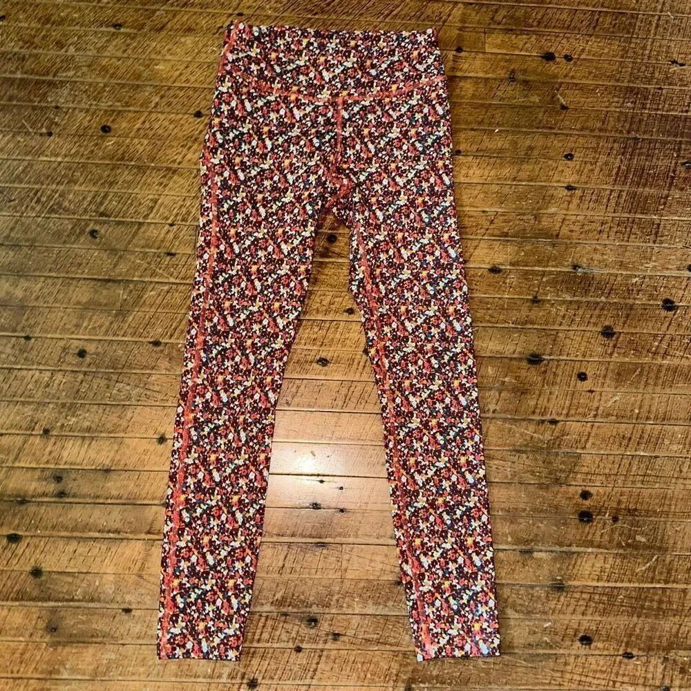 Outdoor Voices orange floral XS Athleisure workout leggings